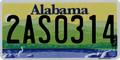 AL license plate 2AS0314