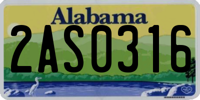 AL license plate 2AS0316
