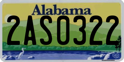 AL license plate 2AS0322