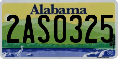 AL license plate 2AS0325