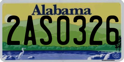 AL license plate 2AS0326