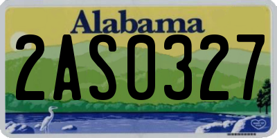 AL license plate 2AS0327