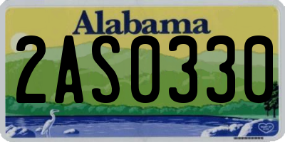 AL license plate 2AS0330