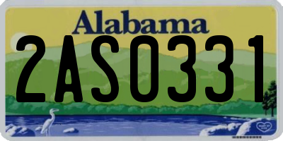 AL license plate 2AS0331