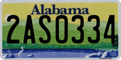 AL license plate 2AS0334