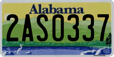 AL license plate 2AS0337