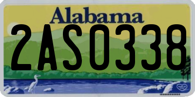 AL license plate 2AS0338