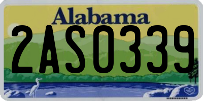 AL license plate 2AS0339