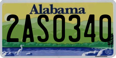 AL license plate 2AS0340