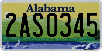 AL license plate 2AS0345