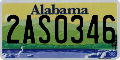 AL license plate 2AS0346