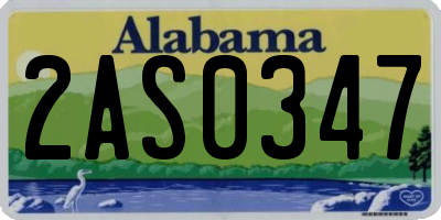 AL license plate 2AS0347