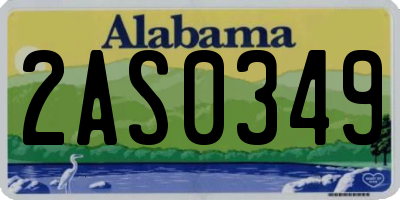 AL license plate 2AS0349