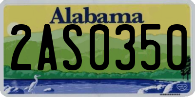 AL license plate 2AS0350