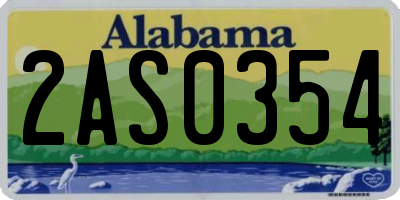 AL license plate 2AS0354