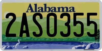 AL license plate 2AS0355