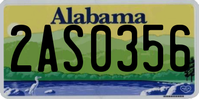 AL license plate 2AS0356