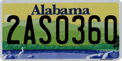 AL license plate 2AS0360
