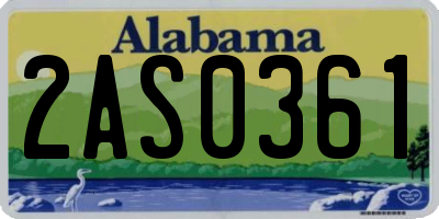 AL license plate 2AS0361