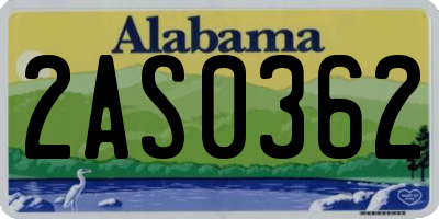 AL license plate 2AS0362
