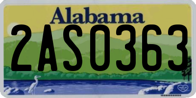 AL license plate 2AS0363