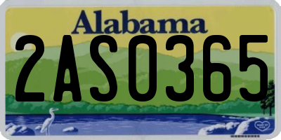AL license plate 2AS0365