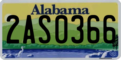 AL license plate 2AS0366
