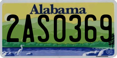 AL license plate 2AS0369