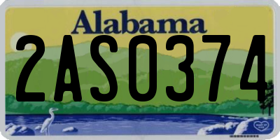 AL license plate 2AS0374