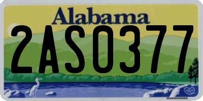 AL license plate 2AS0377