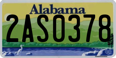 AL license plate 2AS0378