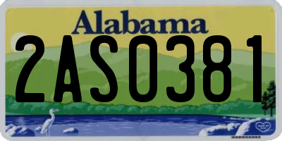 AL license plate 2AS0381