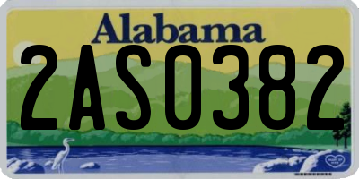 AL license plate 2AS0382