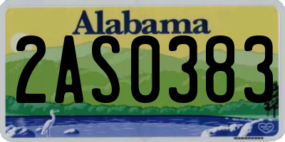 AL license plate 2AS0383