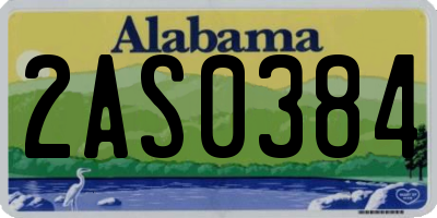AL license plate 2AS0384