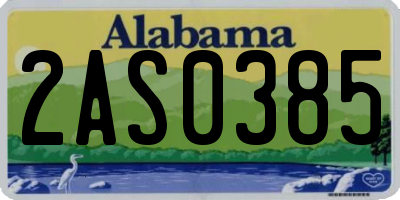 AL license plate 2AS0385