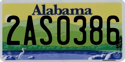 AL license plate 2AS0386