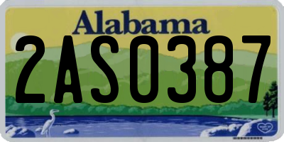 AL license plate 2AS0387