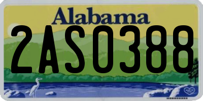 AL license plate 2AS0388