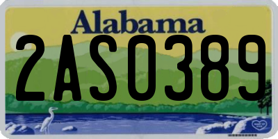 AL license plate 2AS0389