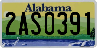 AL license plate 2AS0391