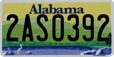 AL license plate 2AS0392
