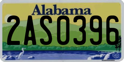 AL license plate 2AS0396