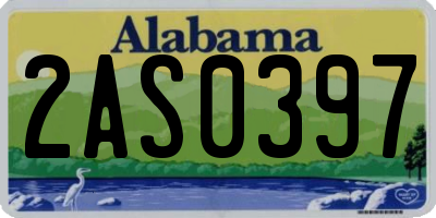 AL license plate 2AS0397