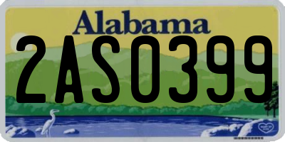 AL license plate 2AS0399