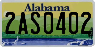 AL license plate 2AS0402