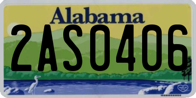 AL license plate 2AS0406