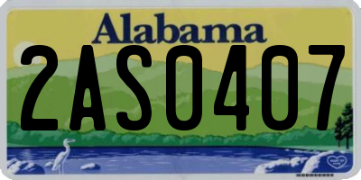 AL license plate 2AS0407