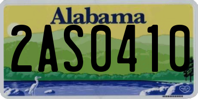 AL license plate 2AS0410