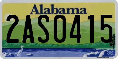 AL license plate 2AS0415